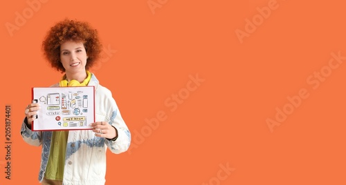 Smiling young woman with cu...