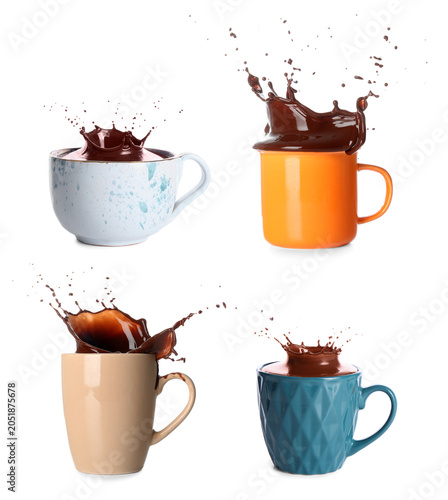 Chocolate splash in four di...