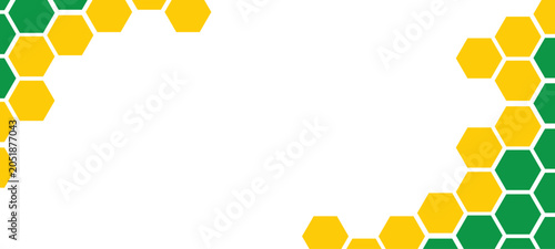 Brazil Sport Hexagon Minimal Simple Vector Template Frame