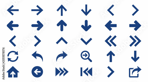 Fényképezés Collection of various arrow icons.
