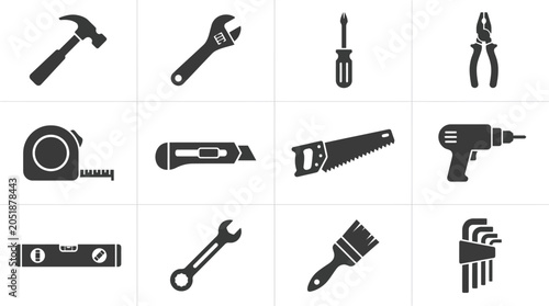 Quadro em tela Collection of various hand tools.