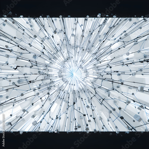 Futuristic White Technology Background with Network Lines and Digital Connectivity Concept 3D Render