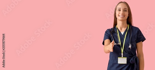 Smiling female doctor or nu...