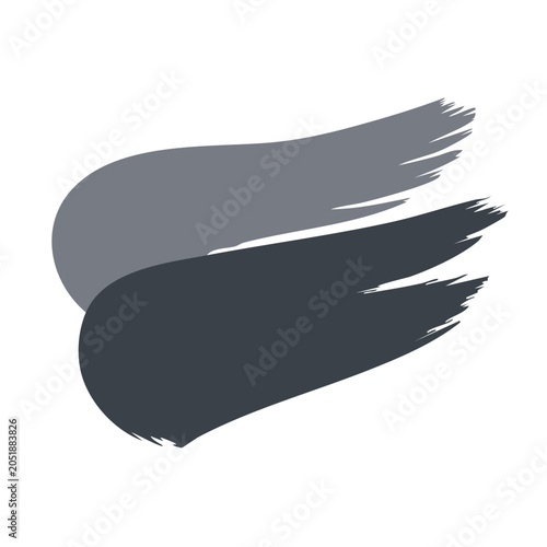 Two abstract brush strokes on a transparent background