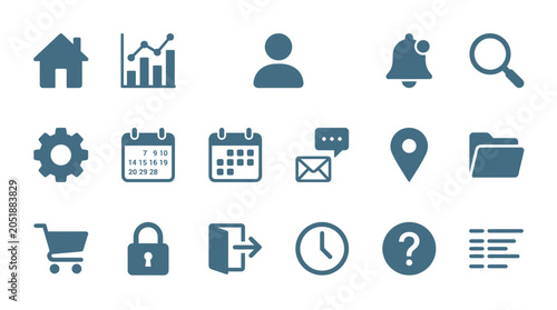 Collection of business and technology icons.
