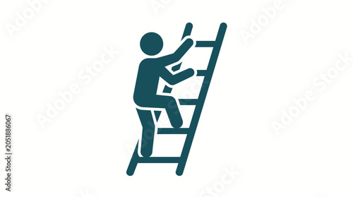Quadro em tela Person Climbing Up a Ladder.