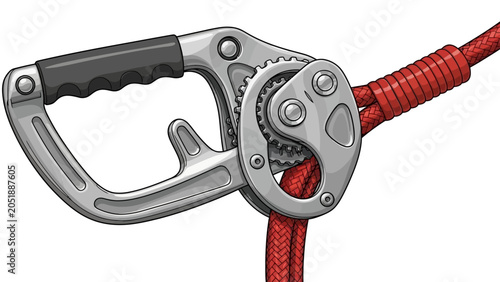 Tableau sur toile Woodworking clamps securing pieces of wood, isolated illustration