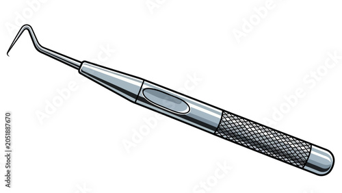 Bild auf Leinwand A cartoon hand saw with a wooden handle on a white background.