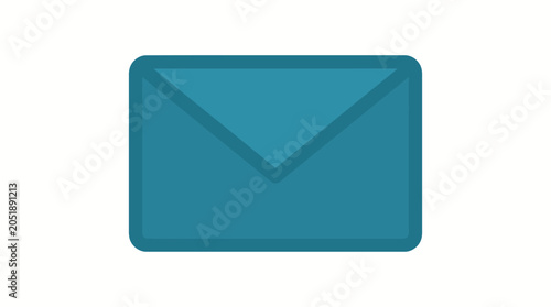 Schilderij op canvas Teal colored closed envelope object.