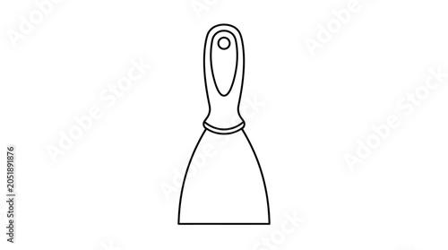 Tableau sur toile Putty Knife Outline Vector Illustration