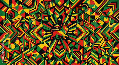 Reggae Style Colorful Background 