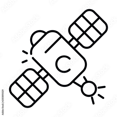 Foto A linear design icon of weather satellite