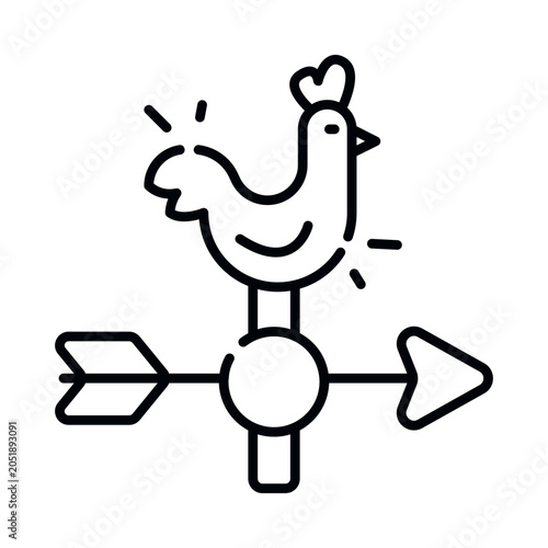 Bild auf Leinwand Editable design icon of weather vane
