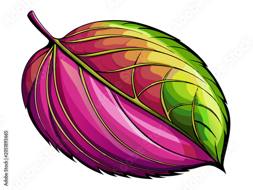 Colorful illustration of a single leaf with colors color illustration illustrated leaf art artistic leaf design leaf pattern leaf drawing colorful illustration