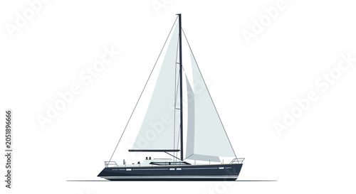 Obraz na płótnie Sailboat illustration isolated on a white background.