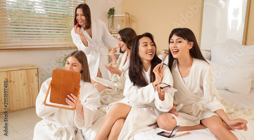 Group of young women doing ...