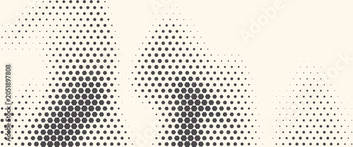 Heksagon Bentuk Vektor Gelombang Osilasi Teknologi Geometris Abstrak Diisolasi Pada Latar Belakang Cahaya. Setengah Hex Retro Pola Sederhana. Wallpaper Teknologi Dinamis Gaya Minimal 80-an