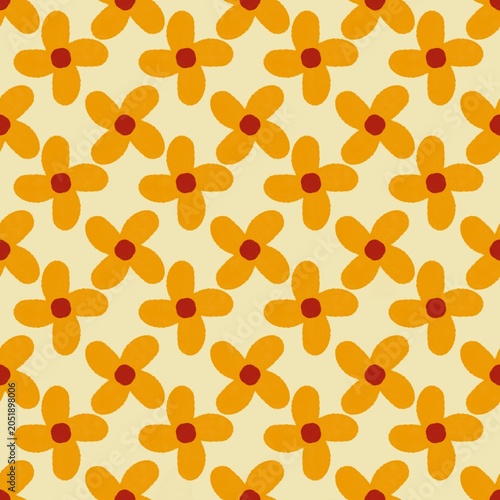seamless pattern with yellow flowers