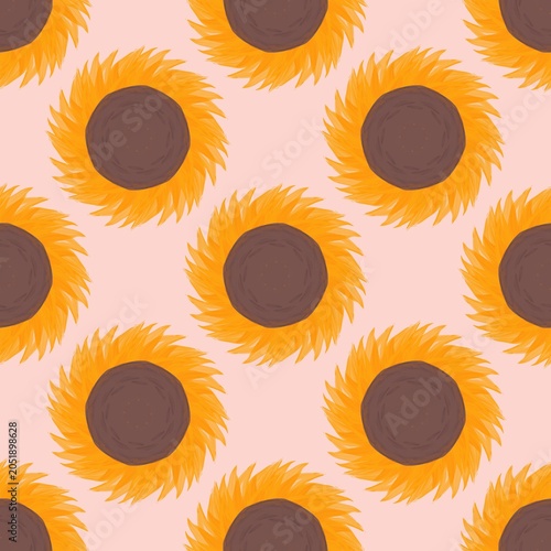 seamless pattern with sunflowers