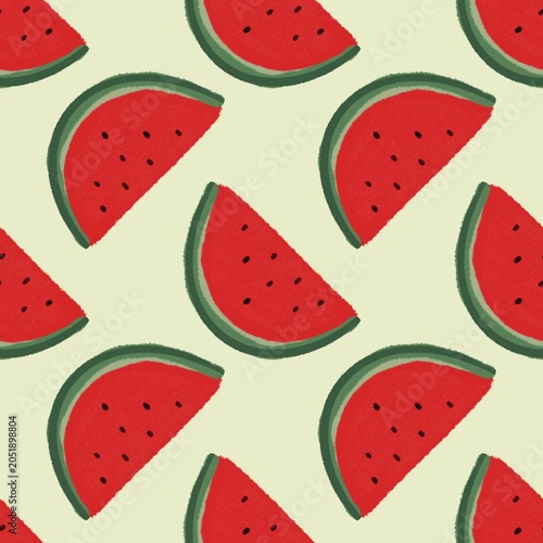 seamless pattern with watermelon