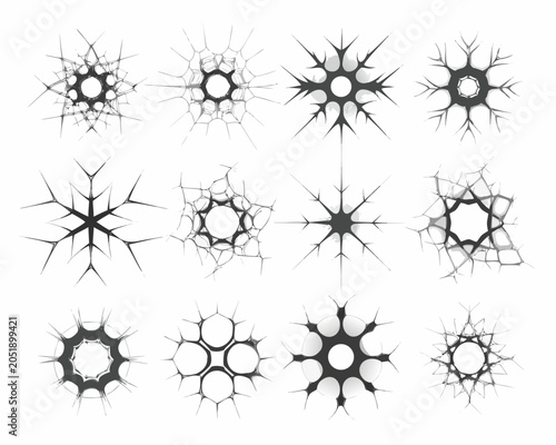Photos Crack fracture designs monochromatic vector illustration on white background