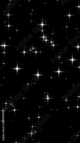 sparkling stars animation on black background