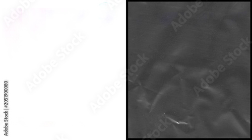 Photos Crumpled black plastic texture background, wrinkled dark synthetic material surf