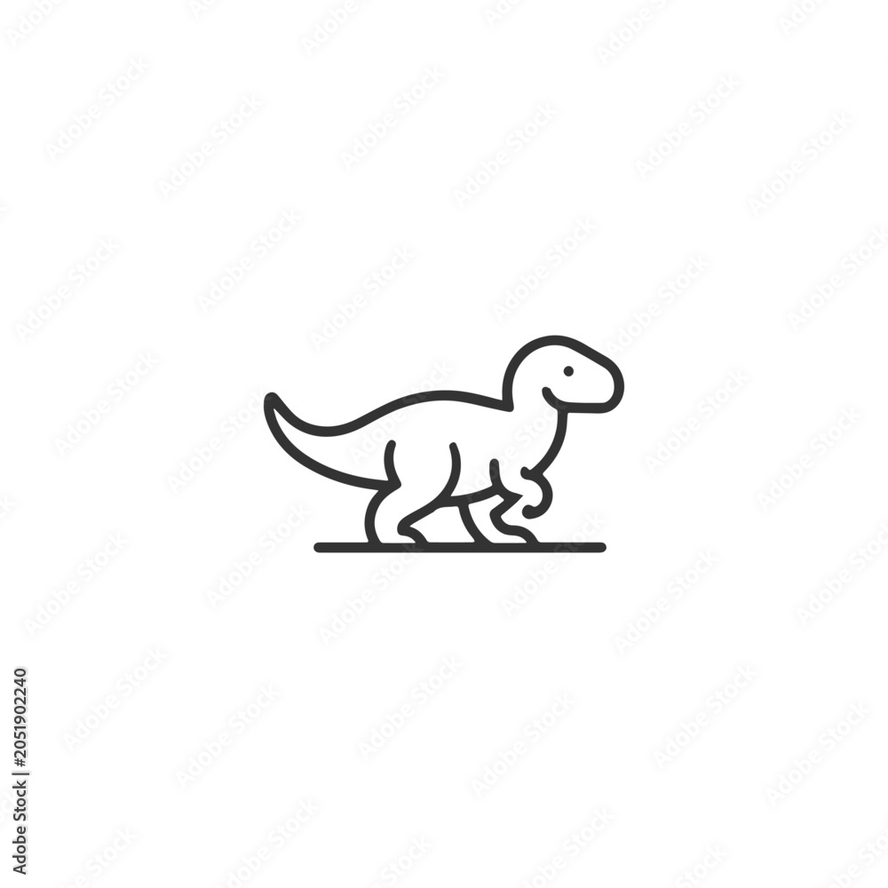 Fototapeta premium Dinosaurs line logo design template flat vector