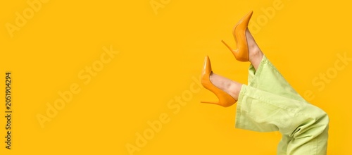 Fashionable woman's legs in...