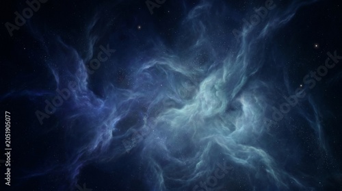 Photos Deep nebula cloud expanding with organic gas tendrils across a dense starry nigh