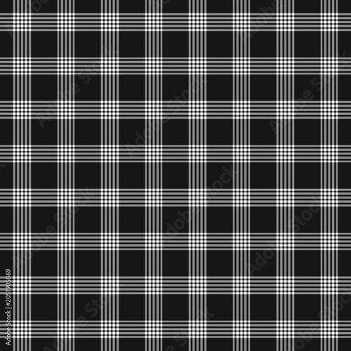 Black and white plaid pattern seamless design