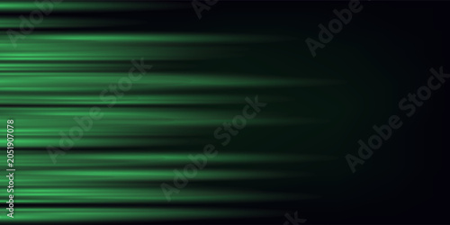 Neon green horizontal speed lines. Laser lines of light. Horizontal neon light. Glowing stripes. Laser beams. light lines of movement and speed in neon color. A beautiful flash of light and sparks.