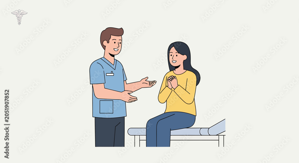 Obraz premium Doctor consulting patient about heart health, medical check-up, cardiology concept