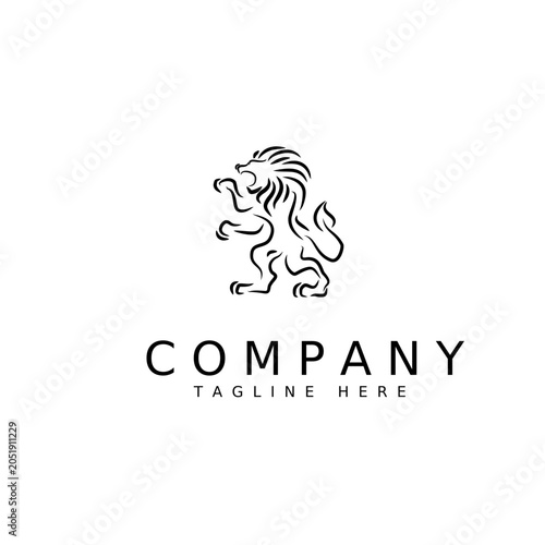 Modern line art lion silhouette Logo perfect for life coaching and lifestyle busines
