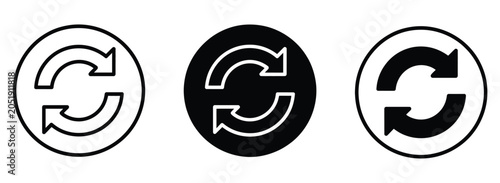 Foto Loop icon illustration, minimalist vector symbol on white background representin