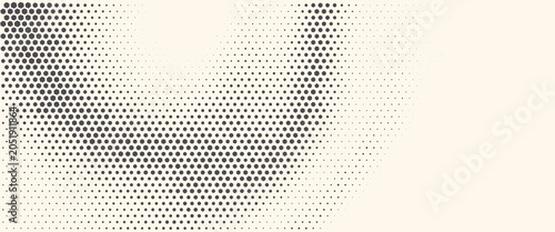 Hexagon Shapes Vector Abstract Geometric Technology Oscillation Wave Isolated on Light Background. Halftone Hex Retro Simple Pattern. Minimal 80s Style Dynamic Tech Wallpaper