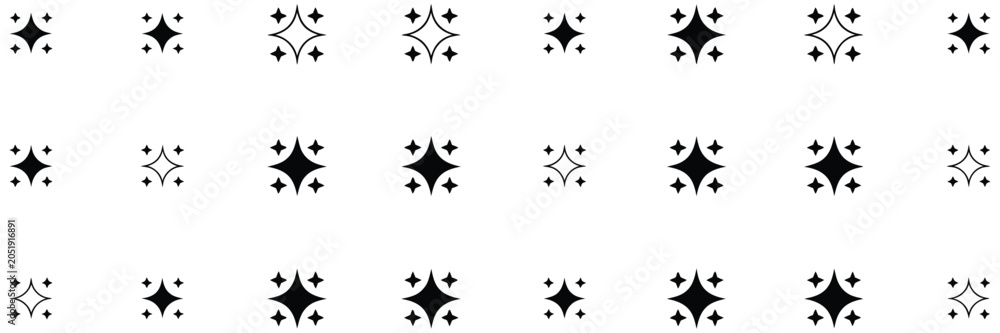 Fototapeta premium Sparkle Icon, vector blink star symbol for logo design, shining sparkle clipart, decorative light effect isolated on transparent background.