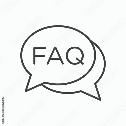 FAQs icon design element isolated on white for web