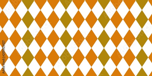 Foto Seamless argyle pattern with orange, olive green, and white diamonds