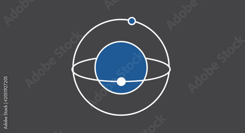 Blue and white solar system model.