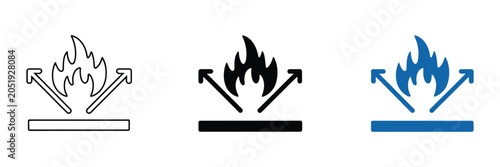 Fotografija Fireproof Fire Resistant Material Icon Featuring Thermal Protection Concept with Burn Hazard Warning Symbol