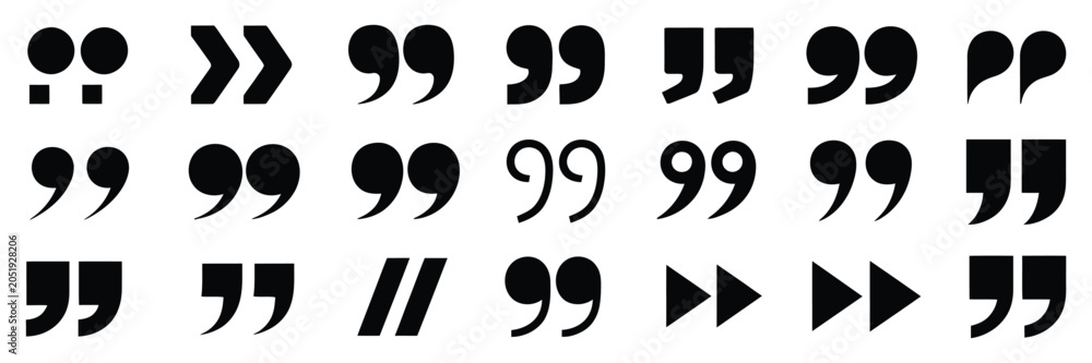 Obraz premium Quote Mark Speech Icons, quotation and dialogue symbols
