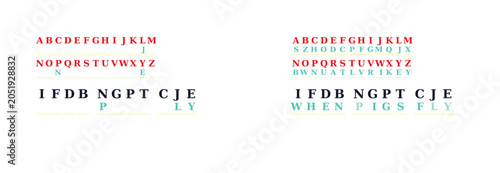 Cipher puzzle vector with playful phrases and abstract letters  