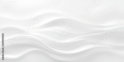 Quadro su tela White silk and satin fabric background with smooth flowing waves soft fabric tex