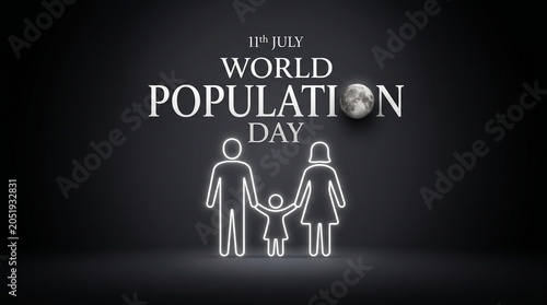 World Population Day Awareness Poster with Global Family Unity and Sustainable Future Campaign Design