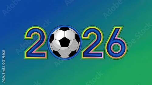 Vibrant Retro Style Football World Cup Themed Graphic with Bold Red Blue Accents Ideal for Social Media Campaigns Event Posters and Fan Merchandise Designs