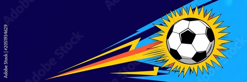 Dynamic Vibrant Football World Cup Themed Graphic with Bold Red Blue Accents Ideal for Sports Event Promotions Social Media Campaigns and Fan Merchandise Designs