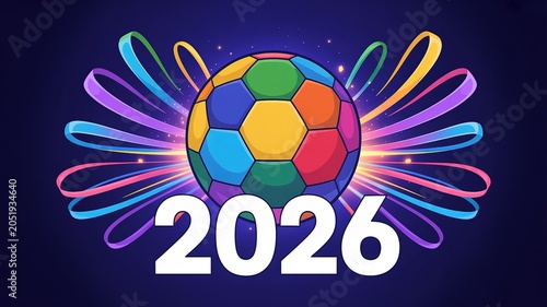 Dynamic Hand Drawn Soccer Elements Vibrant Red Blue Gold Palette for World Cup Football Themed Social Media Banners and Event Promotions