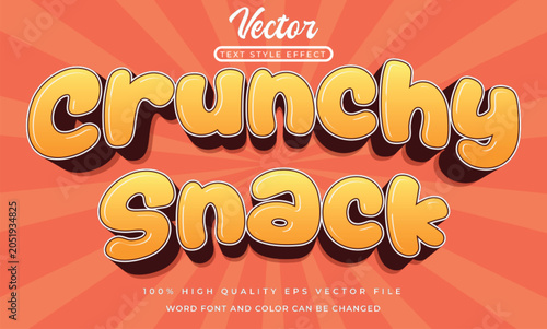 editable text crunchy snack 3d text style