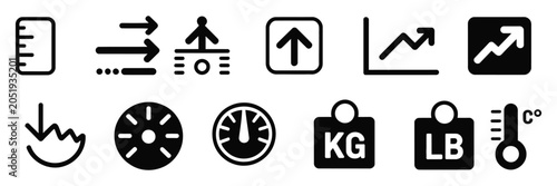 Fotografía Measurement Ruler Icons, scale and length measurement symbols, precision tool ruler markings, vector illustration design set